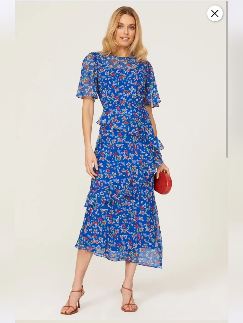 Saloni Vida Ruffled Dress 100% SILK Size 10 MSRP $695
